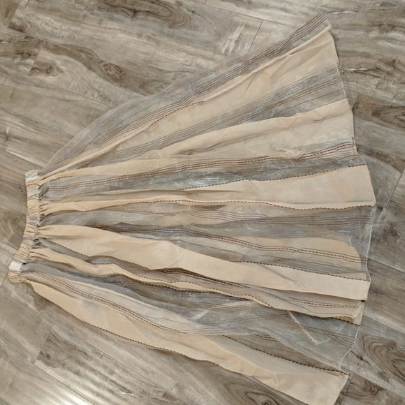❄️ 3/$25 Handmade Sheer Brown Beige Sheer Long Flowy Maxi Skirt